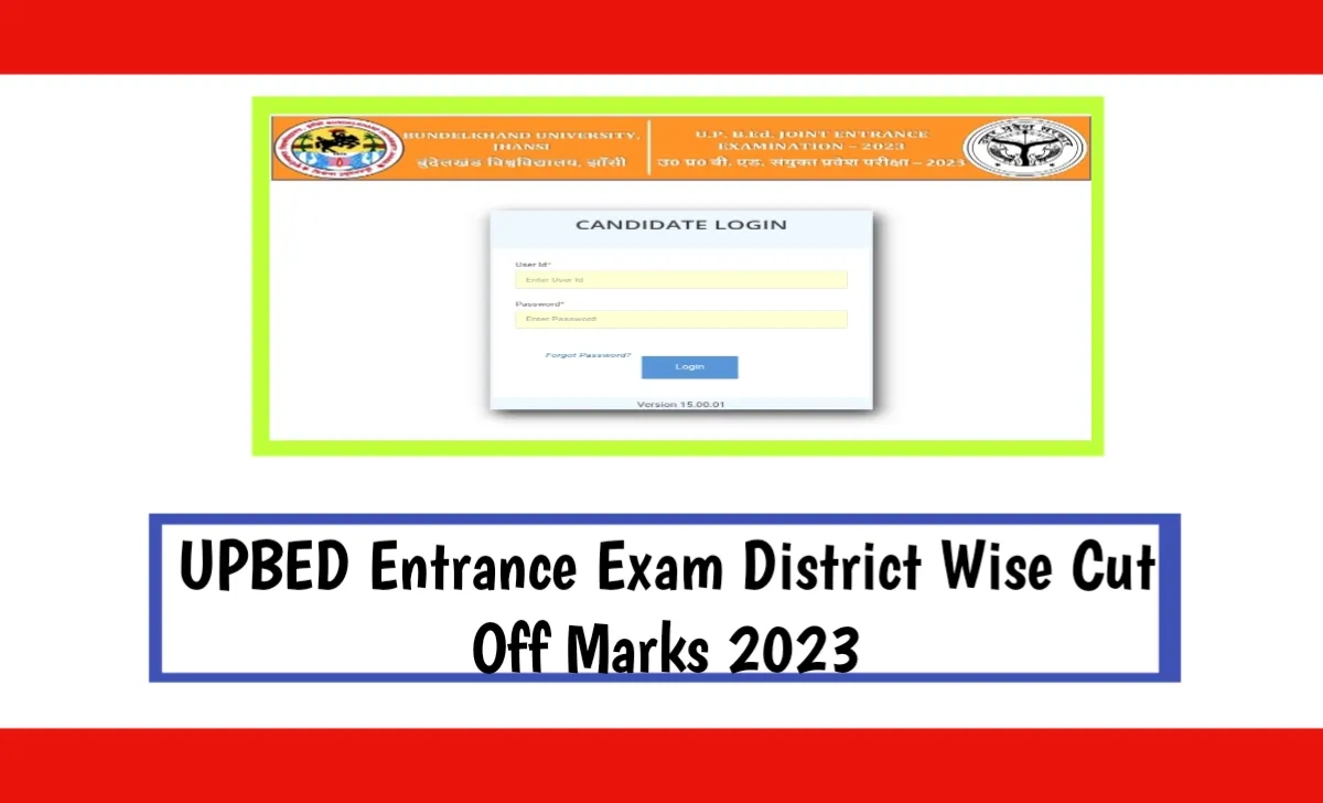 UPBED Entrance Exam 2023 District Wise Cut Off Marks