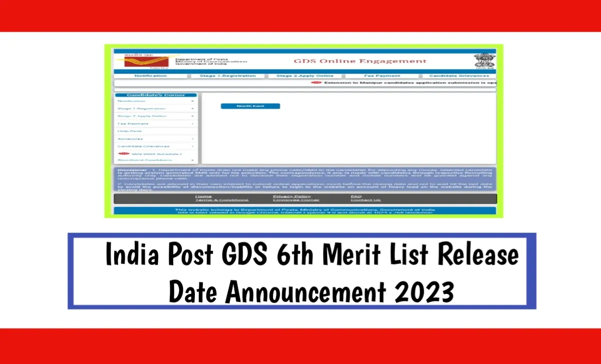 India Post GDS 6th Merit List Release Date Announcement 2023