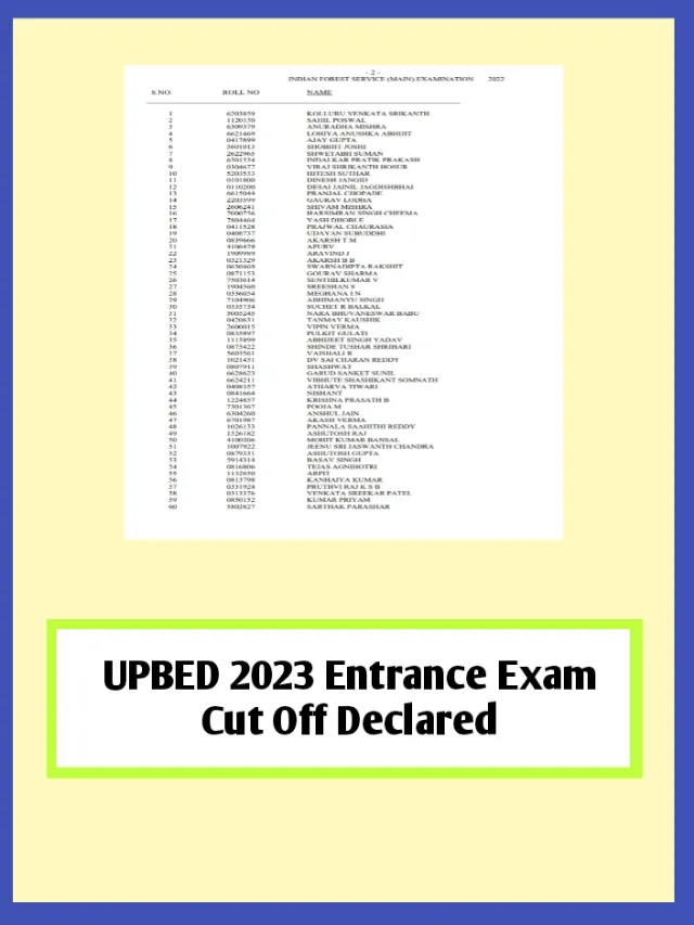 UPBED 2023 Entrance Exam Cut Off Declared