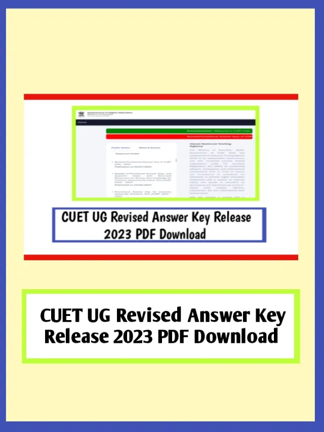 CUET UG Revised Answer Key Released 2023 PDF Download