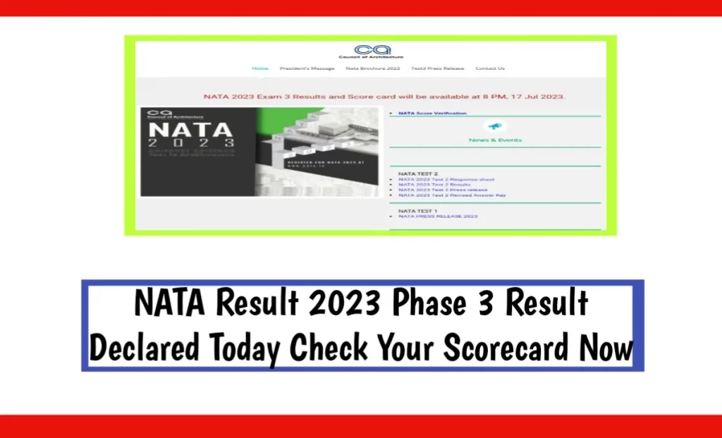 NATA Result 2023 Phase 3 Result Declared Today Check Your Scorecard Now