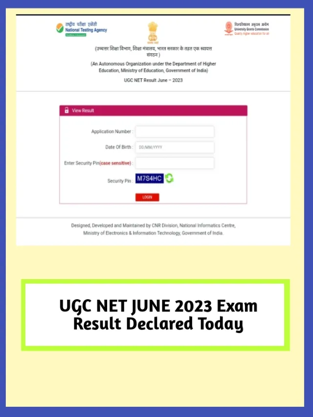 UGC NET June 2023 Exam Resulr Declared Today